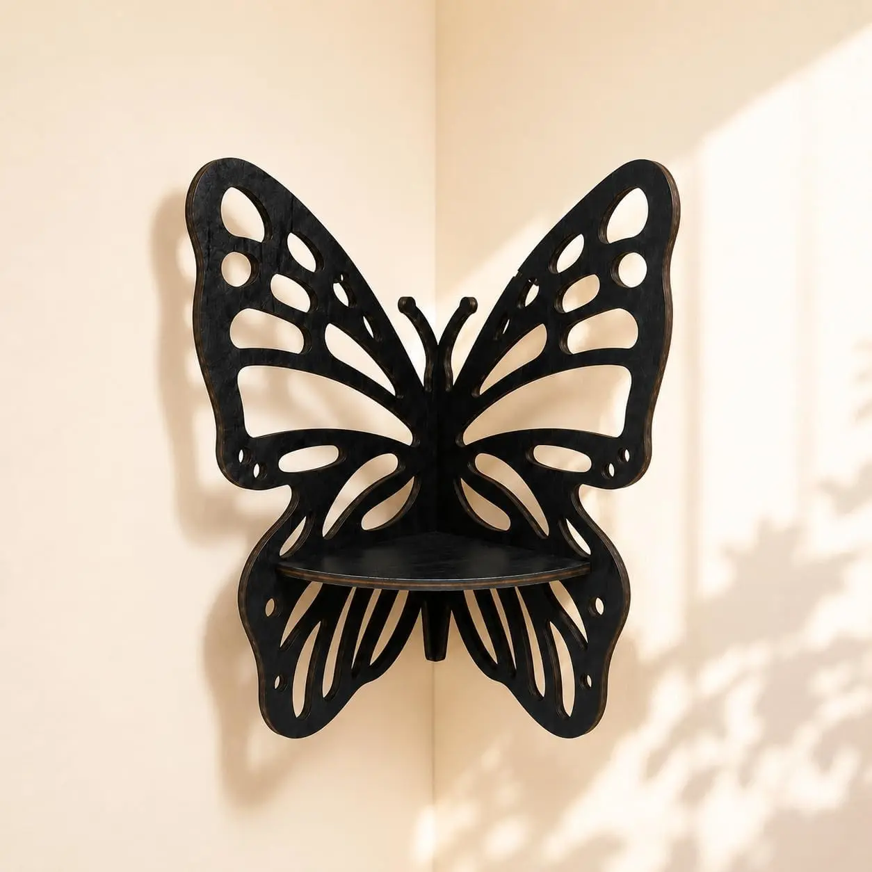 Butterfly Floating Shelf for Corner Decor, Crystal Display Stand, Bohemian Style Bedroom Bathroom Decor, Decorative Candle Holder, Women's Gift
