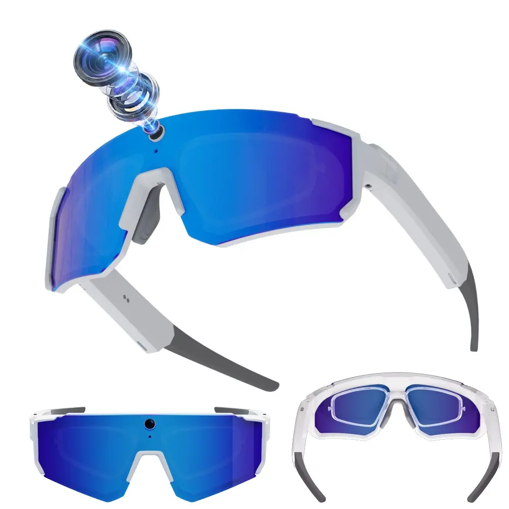 Sport Smart Glasses with 8MP Camera,One Click Photo Video Shooting, Hands-free Recording,4GB Storage,Build-in Myopia Inner Frame,Bluetooth Call ,Music Playback ,AI  Real Time Translation, 260Mah Battery, IP64 Waterproof