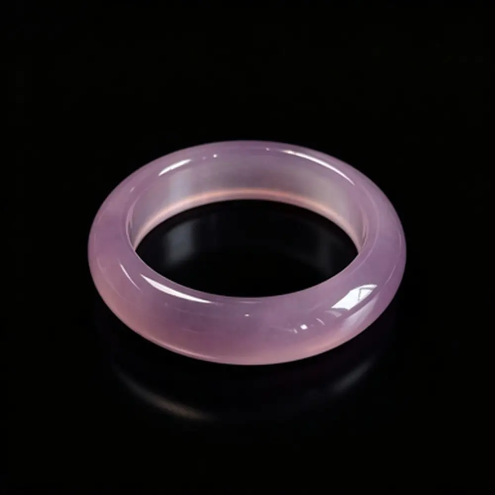 Ice-type Imperial Purple Chalcedony Bangle, Vintage Outer Mongolia Material Jade Bracelet for Women