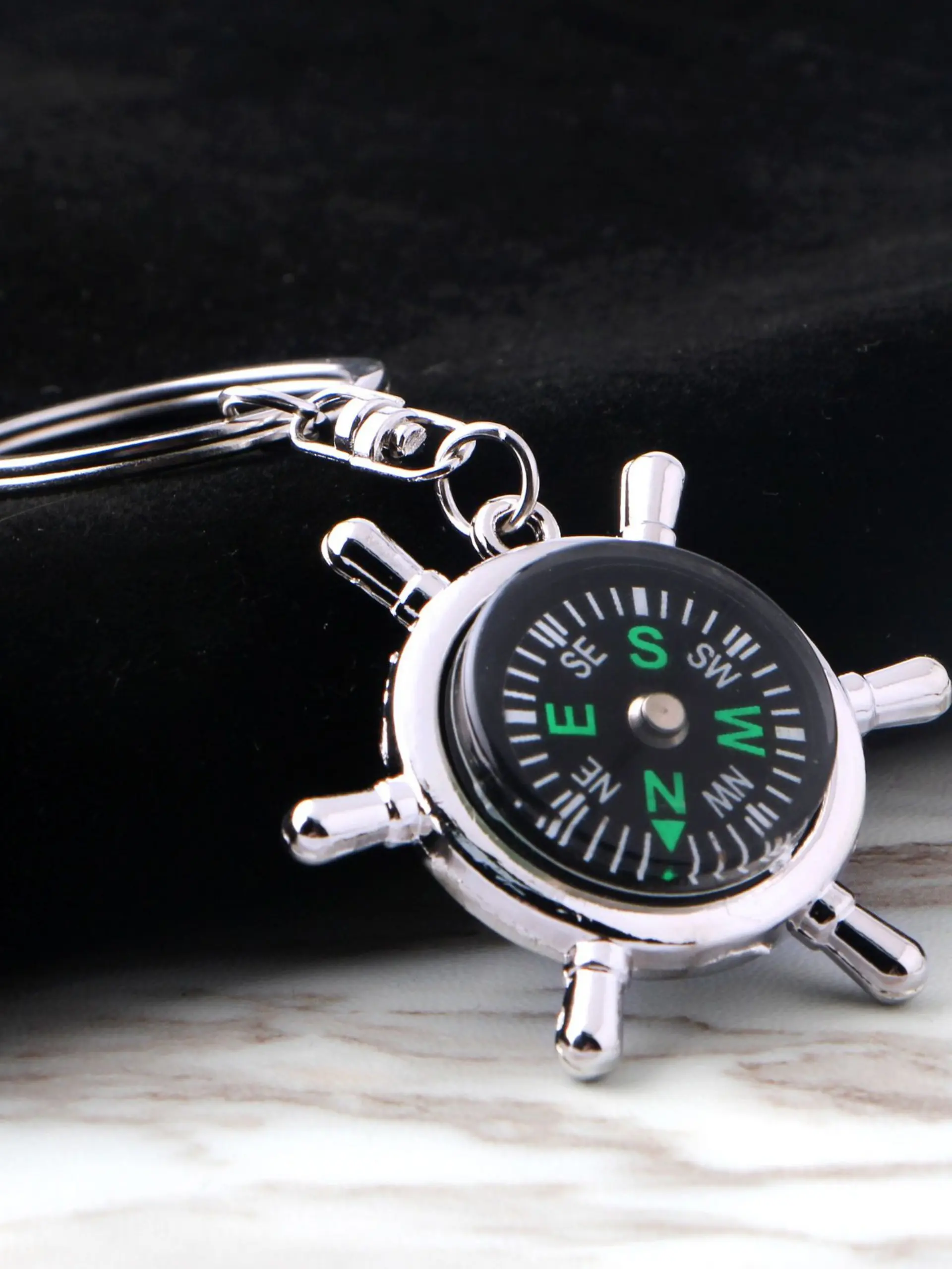 Creative Compass Keychain Pendant, Sporty Plain Design, Car Key Ring, Business Event Gift, 1pcs, No Choking Hazard, Ca Prop 65 Free