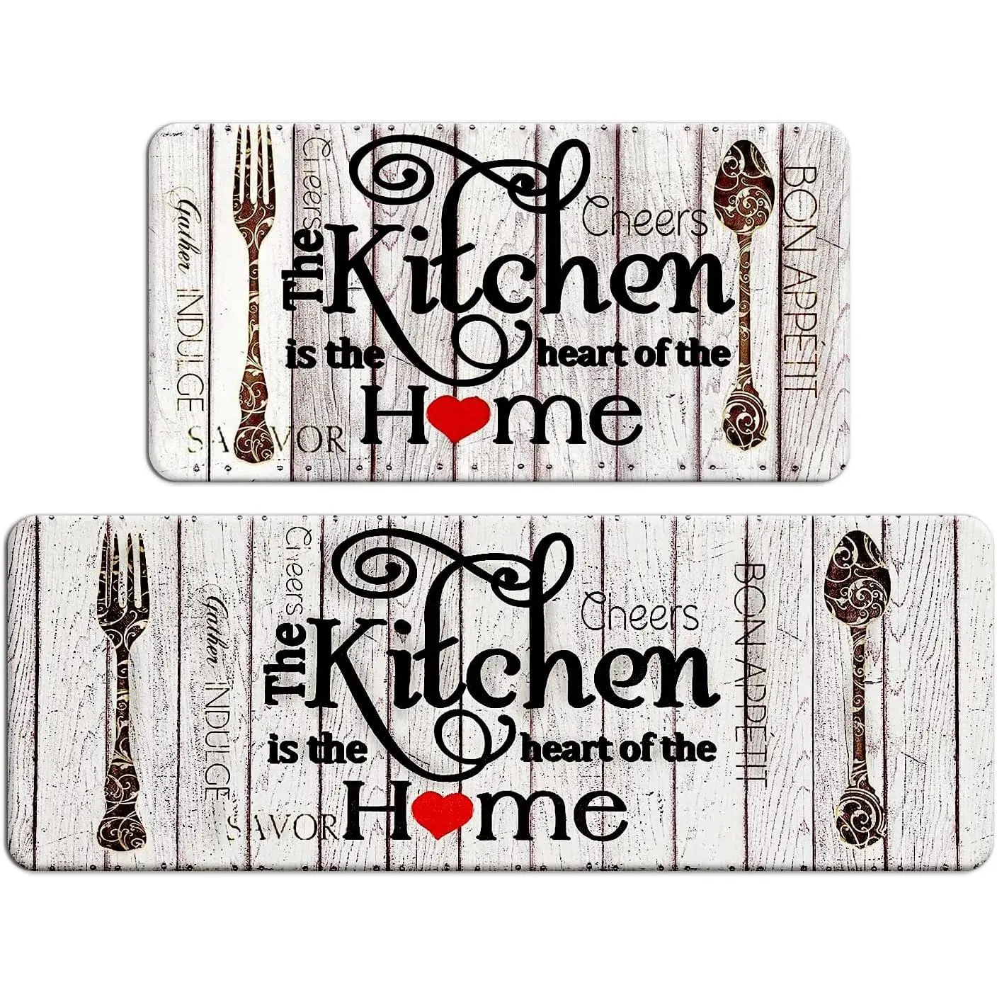 Kitchen Mats Sets 2 count Cushioned Anti- Comfort Mat for  & Office  Engineered Memory  Kitchen Rug  Non-Skid, 30" by 17" + " by 17",