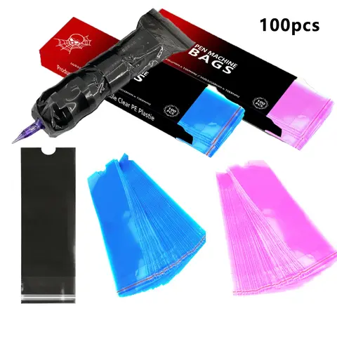 100pcs Tattoo Pen Covers,Tattoo Machine Covers，Tattoo Pen bags， Professional Tattoo Machine Protection Sleeves, Wrap Film for Tattoo Artists, Essential Supplies Accessories, Tattoo Equipment Supply