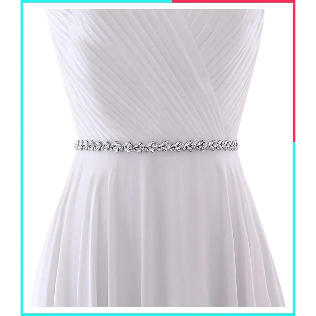 Crystal Rhinestone Bridal Belt, Shiny Wedding Dress Sash for Bride