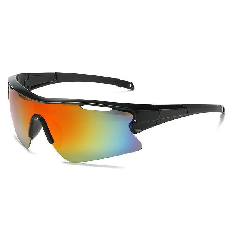 Fashionable outdoor large-frame cycling glasses, windproof goggles, UV protection ski goggles, mountain bike protective goggles, bicycle sports goggles, colorful windproof glasses sunglass men