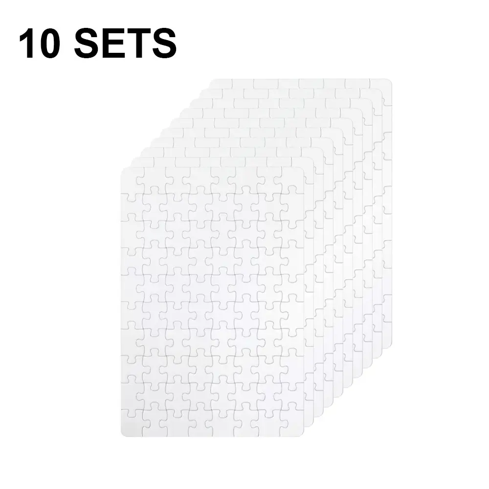 800 Pieces Heat Transfer Puzzle Supplies, Blank Base Puzzles for DIY Heat Transfer, Sublimation Printing, Stickers, Custom Gifts(80 pieces per set)