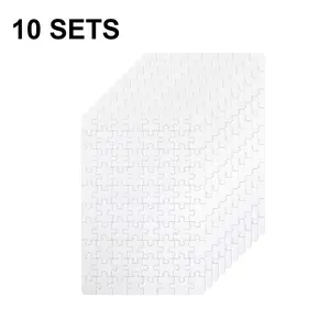 800 Pieces Heat Transfer Puzzle Supplies, Blank Base Puzzles for DIY Heat Transfer, Sublimation Printing, Stickers, Custom Gifts(80 pieces per set)