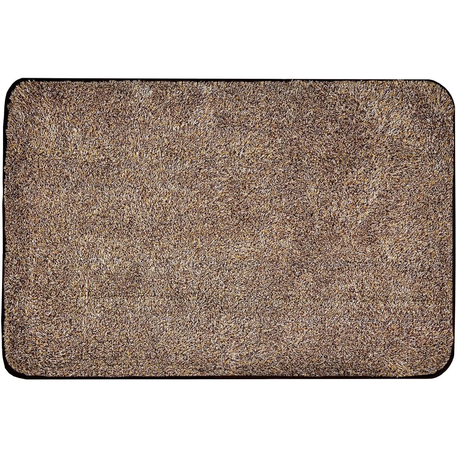 Trek N' Clean Soft & Plush Microfiber Traction Floor Mat, Super Absorbent, -Drying, Anti-Slip Rug for Entryway, Kitchen, Bedroom,  Dirt, Mud & Water, 36 x 23.5 in, Tan and Brown
