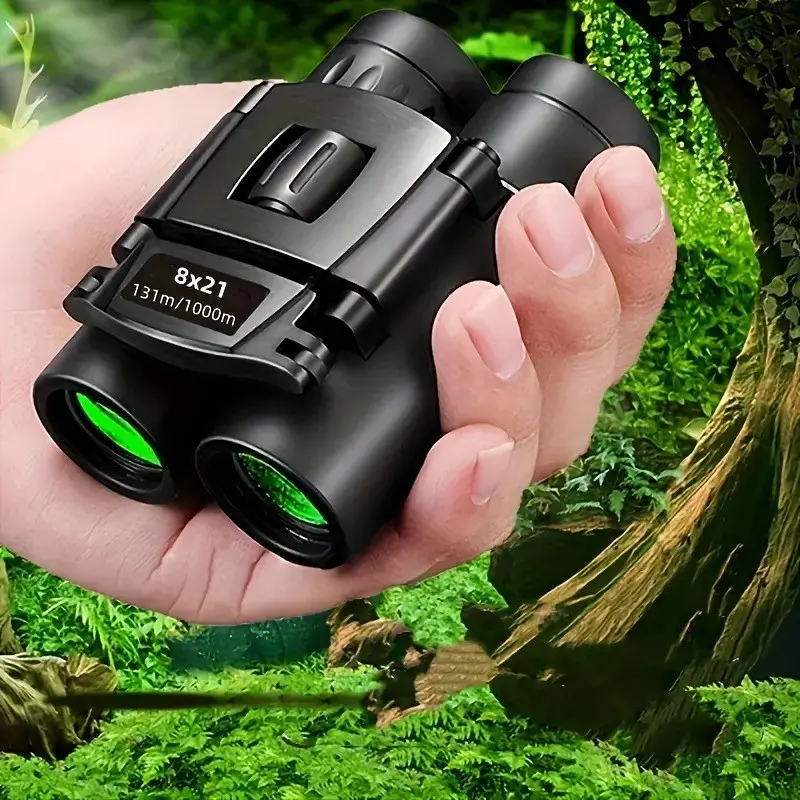 Binoculars with Glass Lenses, 8x21 HD Binoculars, High Definition Binoculars, High Magnification 8x & 21mm Objective Lens, Lightweight Design for Bird Watching, Camping, Hiking, Travel