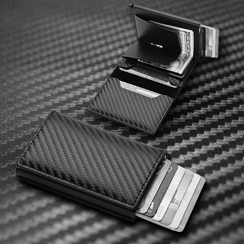 Men's Wallet | RFID Blocking Aluminum Card Holder |Suitable for Business and Daily Use | Ultra-Slim Fiber Design with Automatic Pop-Up Function