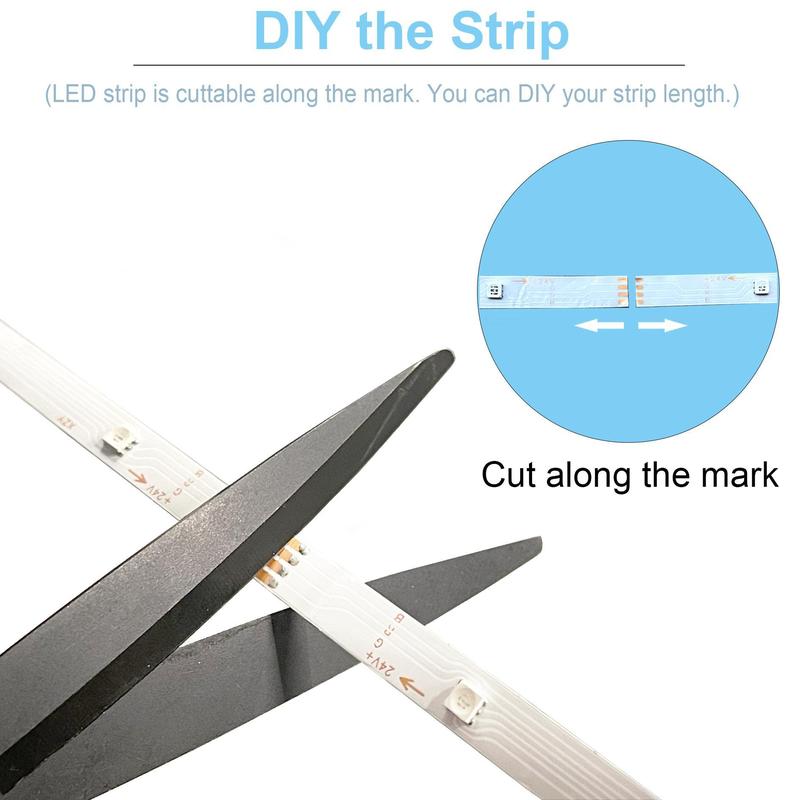 100FT WiFi Led Strip Lights Smart Led Light Strip Work with Alexa & Google Assistant RGB Music Sync Color Changing Led Light for Bedroom Decors