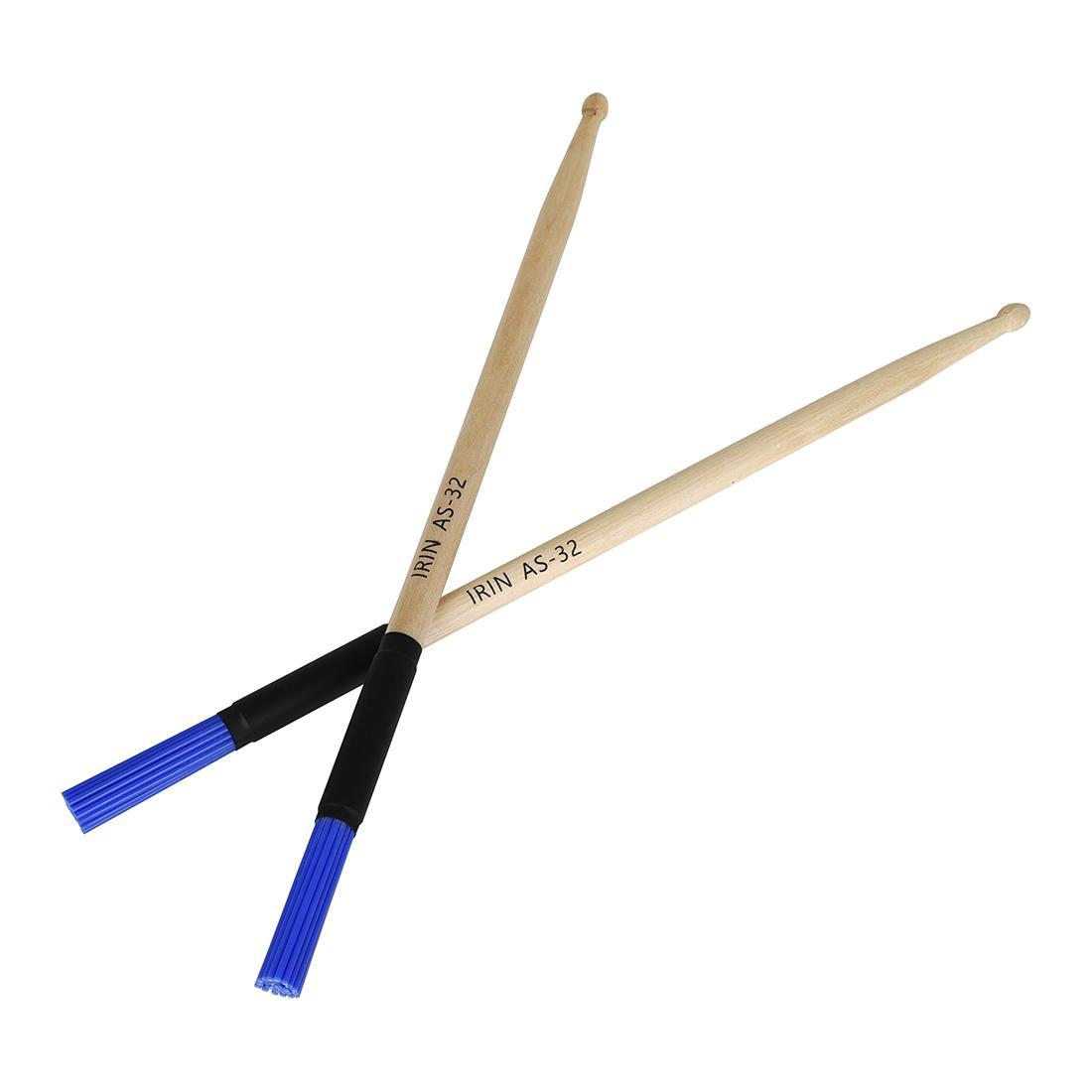 Drum Stick Brush, 2 Counts Nylon Drum Brush with Maple Wooden Handle, Music Accessories for Drum Kit, Percussion Instrument Accessories