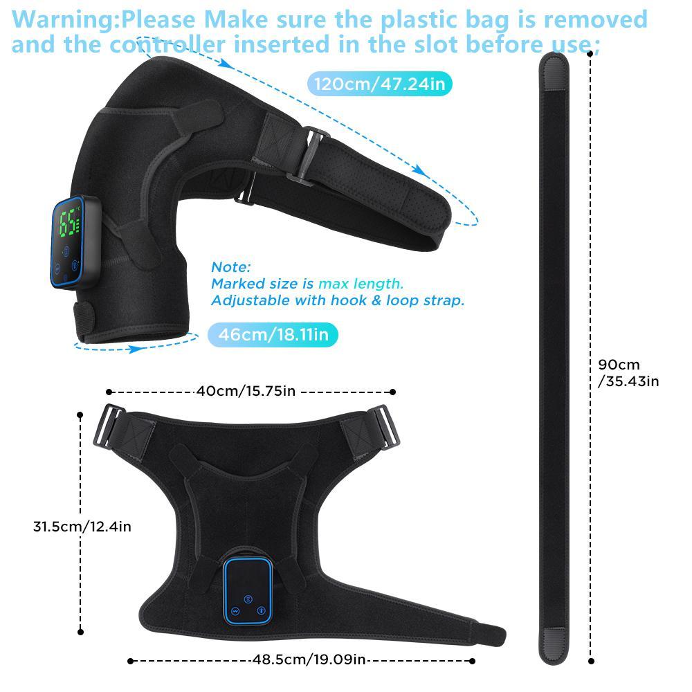Heated Shoulder Massager, Phone-control 7 Heat Settings, 3 Vibration Intensity Modes, 3 Timer Shoulder Heating Pad For Sports Frozen-Shoulder Ideal Chrismas Gift,Heating Pad, Portable Heating Pad