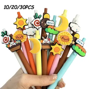 10/ 20/ 30Pcs Cute Easter Cartoon Quick-Dry Ballpoint Pens Writing Gel Student Retractable Ballpoint Pen Telescopic Retractable Gel Pens Writing Stationery Office Gifts Student Stationery Back To Scho