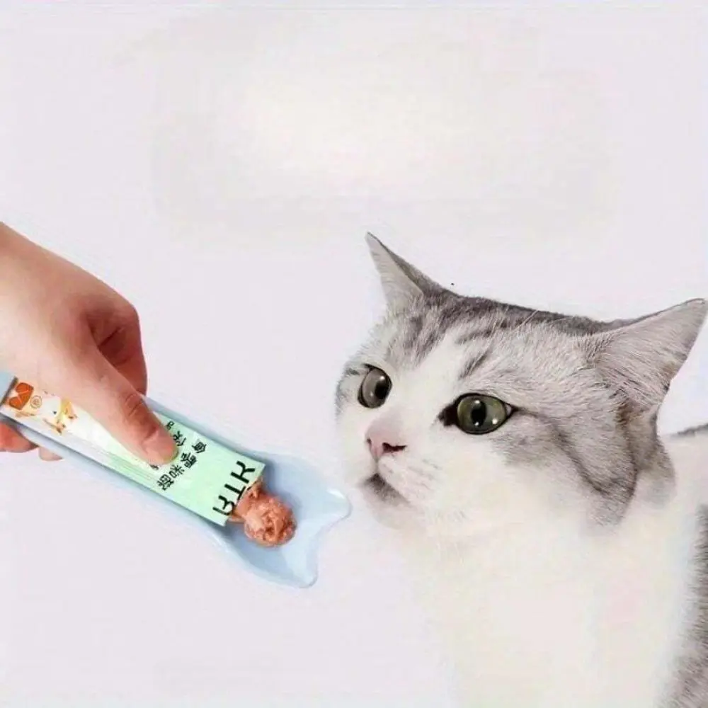 Cat Strip Squeeze Spoon, 2-Pcs Compact & Easy to Store Pet Liquid Snack Feeding Tool for Easy Licking Wet Cat Treats, Enhances Feeding Experience