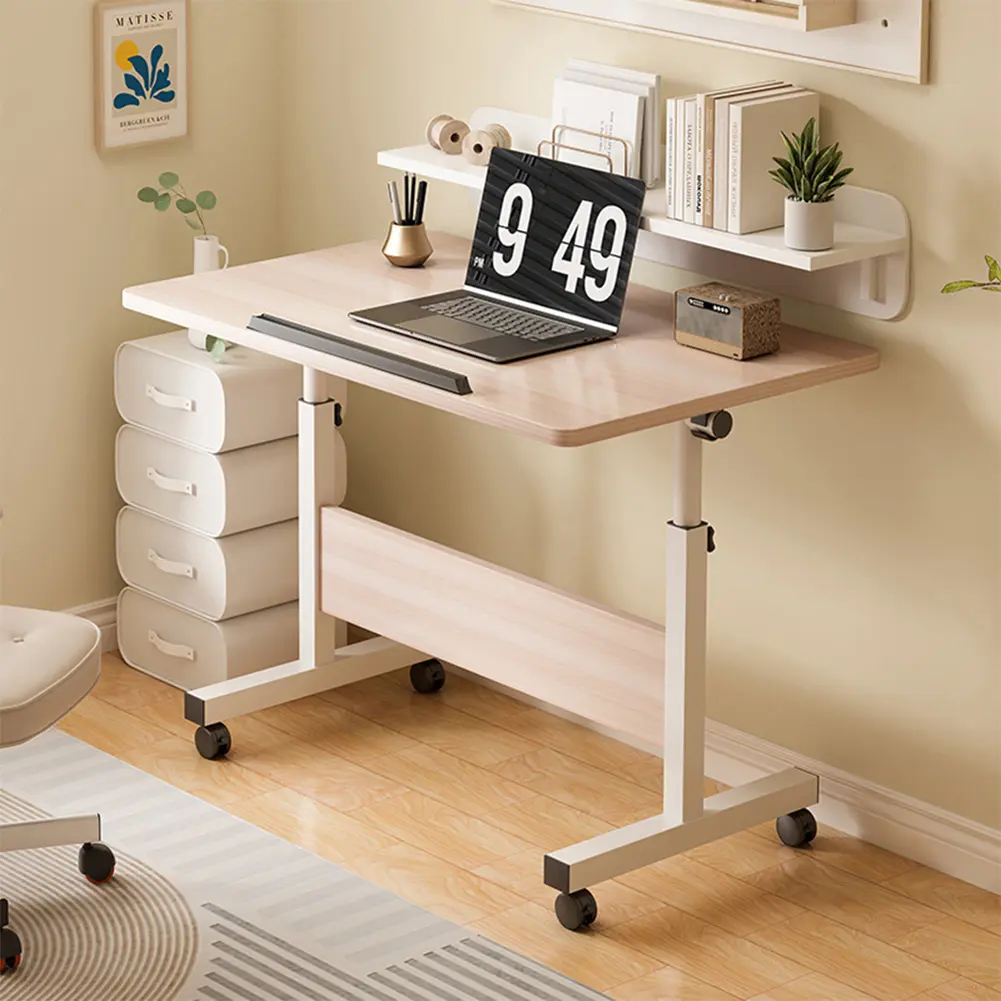 Standing Small Computer Desk with Wheels, 2-in-1 Art Table Height Adjustable Standing Desk Workstations for Study Classroom Draw-Studio Home&Office