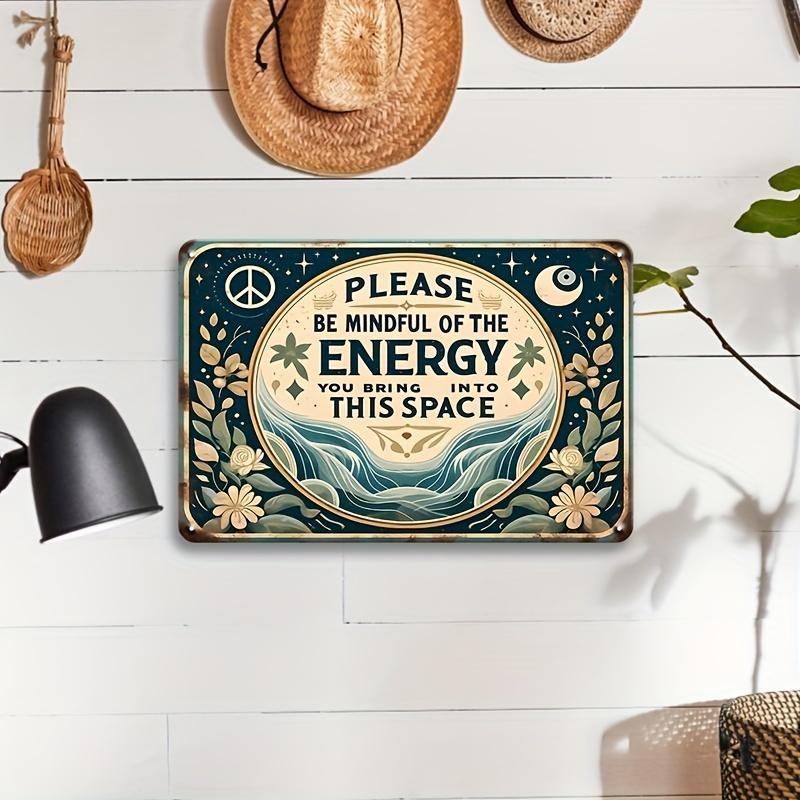 【20*30cm/8*12inch】Vintage Metal Tin Sign, 1 Count Letter & Floral Pattern Decorative Plaque, Wall Decor for Home Living Room Bedroom Bar Cafe Restaurant, Vintage Garage Signs
