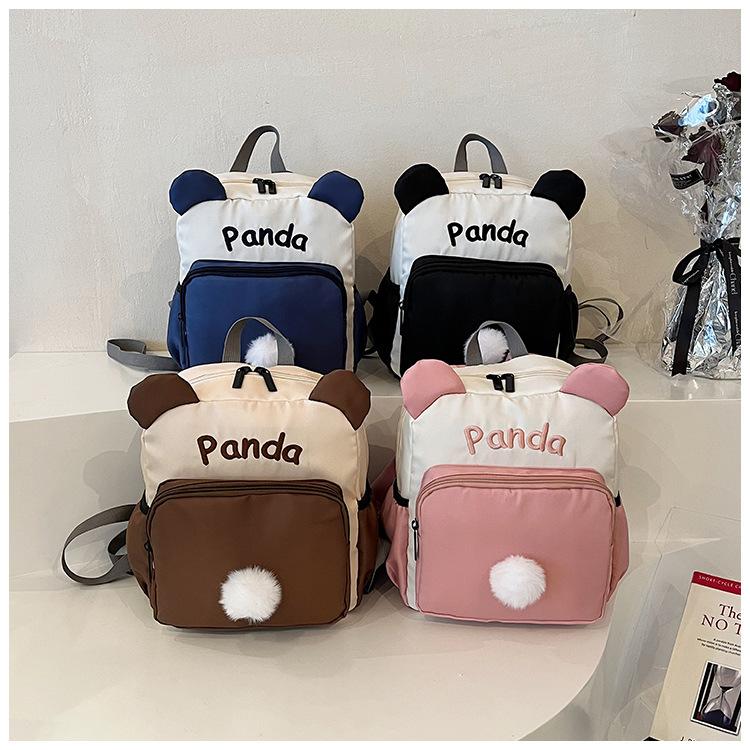 Kindergarten Color-Block Canvas Backpack 2026 Back-to-School Season Children's Fashion Backpack Baby Anti-Lost School Bag
