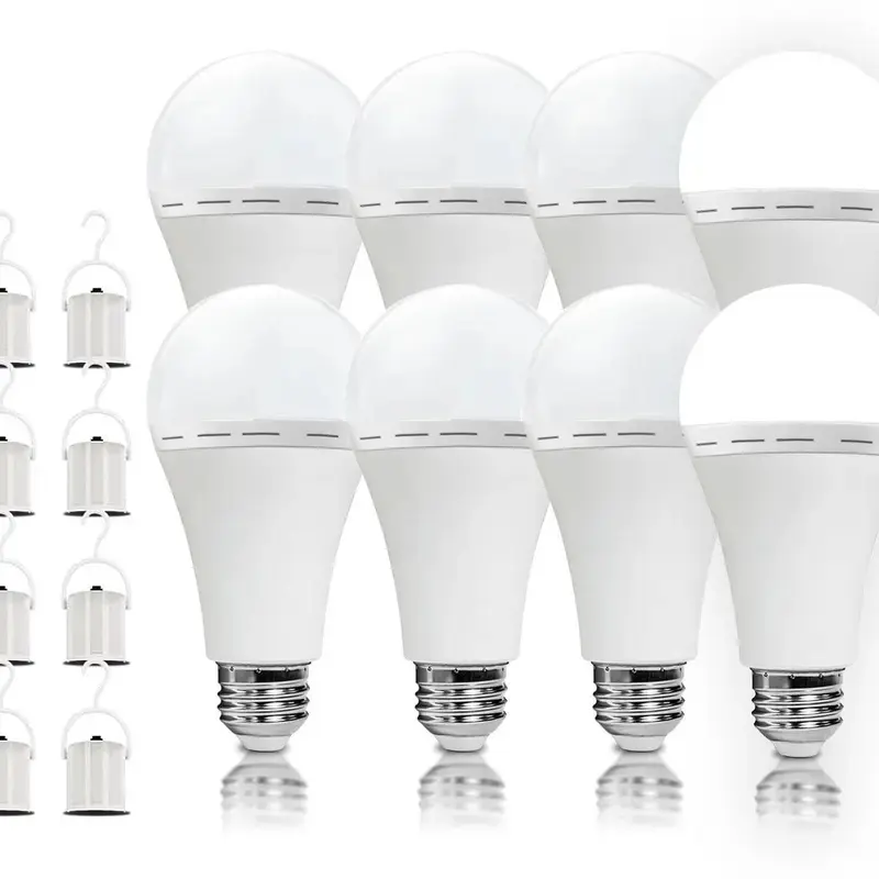 Rechargeable E26 LED Emergency Light Bulbs, 120V AC Power Supply, 9W (60W Equivalent) 6000K Daylight, 800 Lumens, 1200mAh Self-Charging Battery, Energy Efficient Storm-Ready for Home Power Outage, Camping, 120V Low-Bill Daily & Backup Use