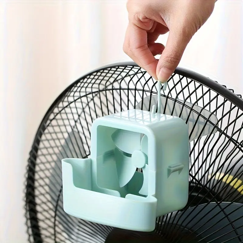 Portable Fan Cooling Kit with 4 Reusable Ice Cups and Hook, No Power Needed, Swivel Design, Efficient Summer Cooling for Handheld and Floor Fans