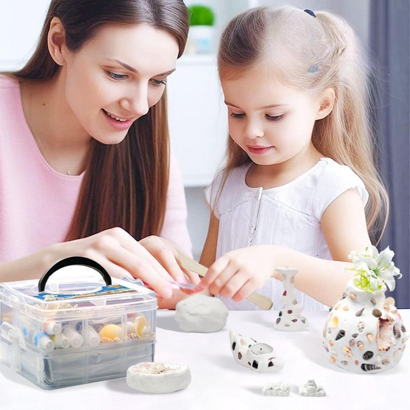 Stone-Plastic Clay Set: Shell-Shaped Ornaments, No-Bake Air-Dry Clay, DIY Modeling Kit, Tools, Pottery and Sculpture Clay Stone-Plastic Clay Set: Shell-Shaped Ornaments, No-Bake Air-Dry Clay, DIY Modeling Kit, Tools, Pottery and Sculpture Clay