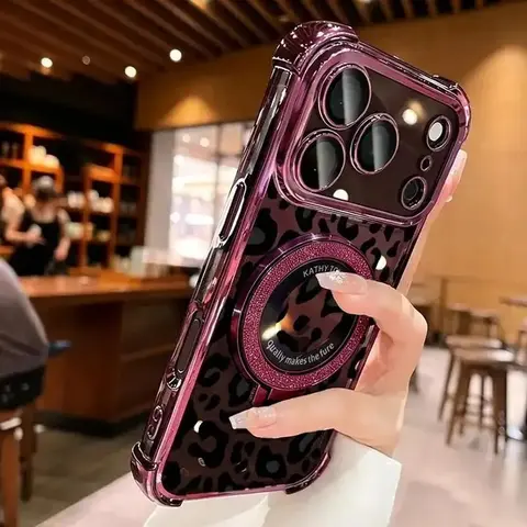 Sexy Leopard Stand Case Cover, for iPhone 18 Pro Max 17 Air,16 Plus,15,14,13,12,11 & Sam Galaxy S26,S25,S24,S23,S22,Transparent Soft Silicone Cover.4-Corner Drop Protection, Non-Yellowing Shockproof, Gift for Her,Durable Cove 995