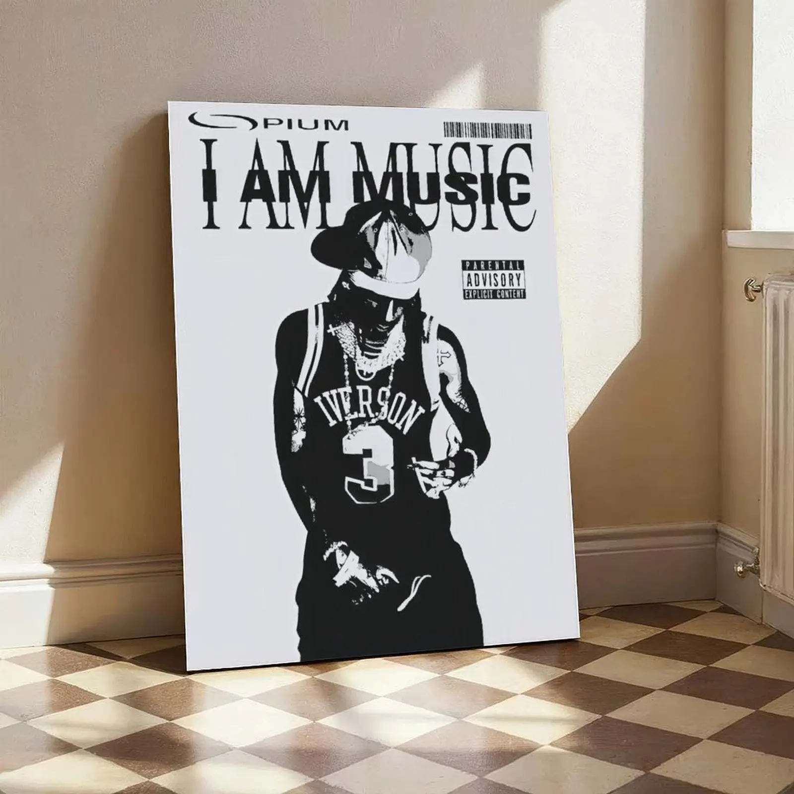 "I Am Music" Album Cover Art Poster - Stylish Trap Music Wall Art Canvas Print - Street Aesthetic Home Decor Bundle with Bedroom,Cool,Men's Room Picks & Room Essentials - Hip-Hop Fan Gift, Bedroom Decor, Dorm Office Wall Art