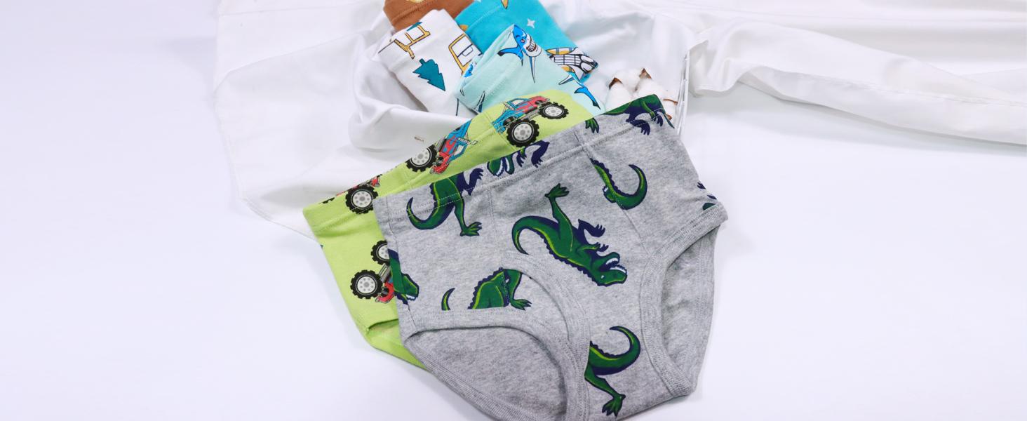 P-UDW02    Boys Soft Cotton Underwear For Toddler Boy Truck Dinosaur Multipacks Briefs Children Undies