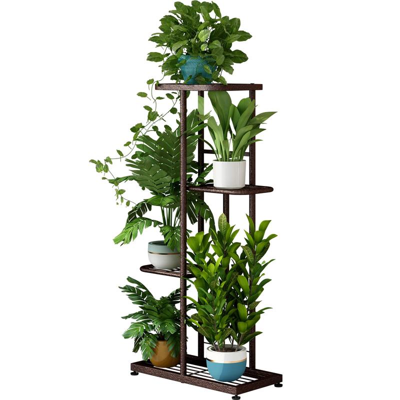Plant Stand Indoor Outdoor Metal 4 Tier 5 Potted Multiple Flower Pot Holder Shelf Planter Display Shelving Unit for Patio Garden Corner Balcony Living Room【A001】 Deals For You Days