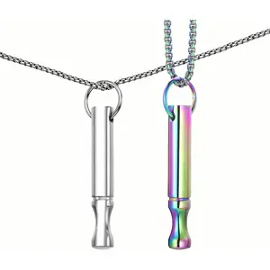 Mindfulness Breathing Necklace Stress Relief Pendant Stainless Steel Anxiety Breathe Necklace  Women Men