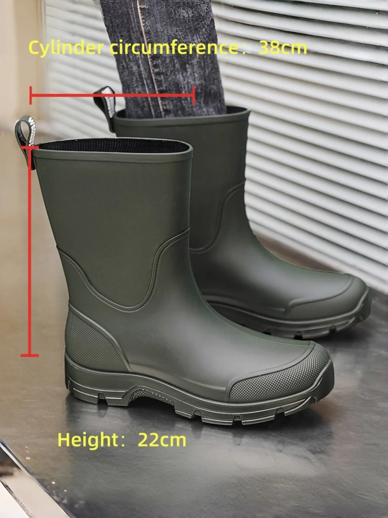 Women's Wear-resistant Mid-calf Rubber Trudge Boots, Anti-slip Footwear for Gardening & Outdoor Chores
