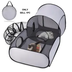 Portable Cat Tunnel, 1 Count Breathable Soft Tunnel with Carry Bag, Indoor & Outdoor Outside Pet Fence, Suitable for Cats and Small Dogs