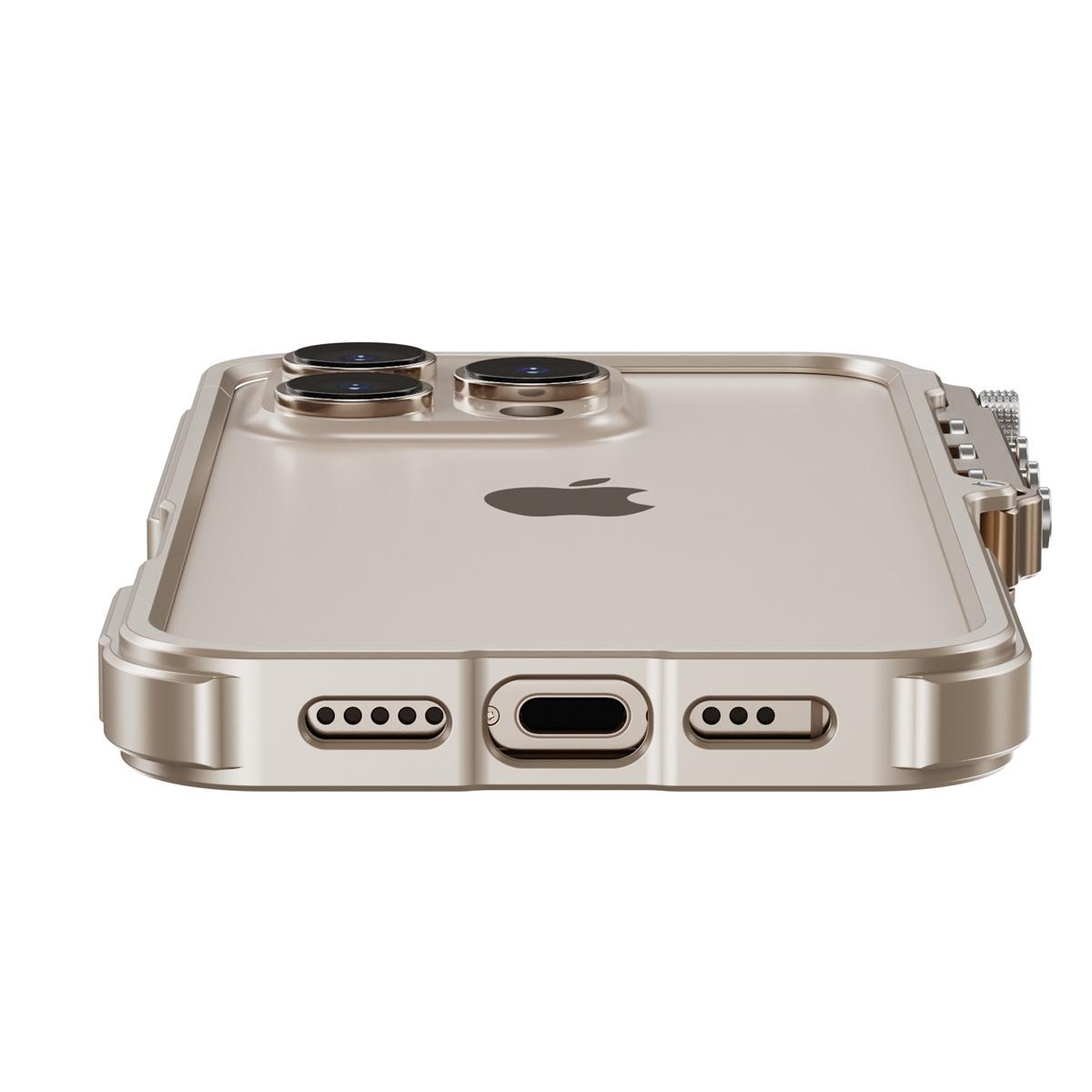 [Free !ship] Full Metal Bezel Bumper Case for iPhone 17 Pro Max16 Pro Max 17 Pro 16 Pro 16 15 14 13, Full-Frame Armor Aluminum Alloy Bumper No Back Cover, Punk armor style, Mechanical Screw Button Design, Minimalist Bare-Hand Feel Fit Lightweight