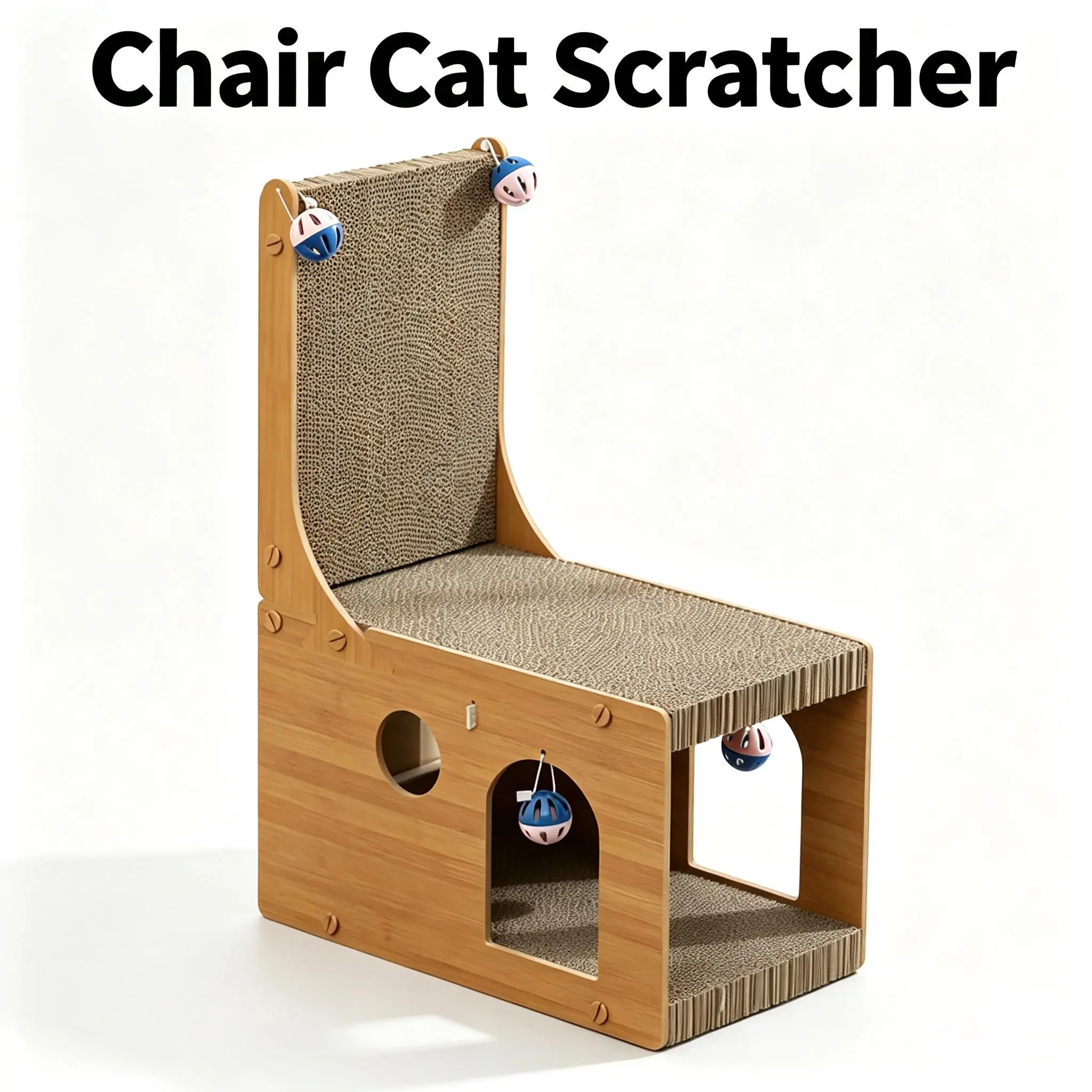 Cardboard Chair Cat Scratcher, Interactive Cat Toy for Playtime Entertainment, Ca