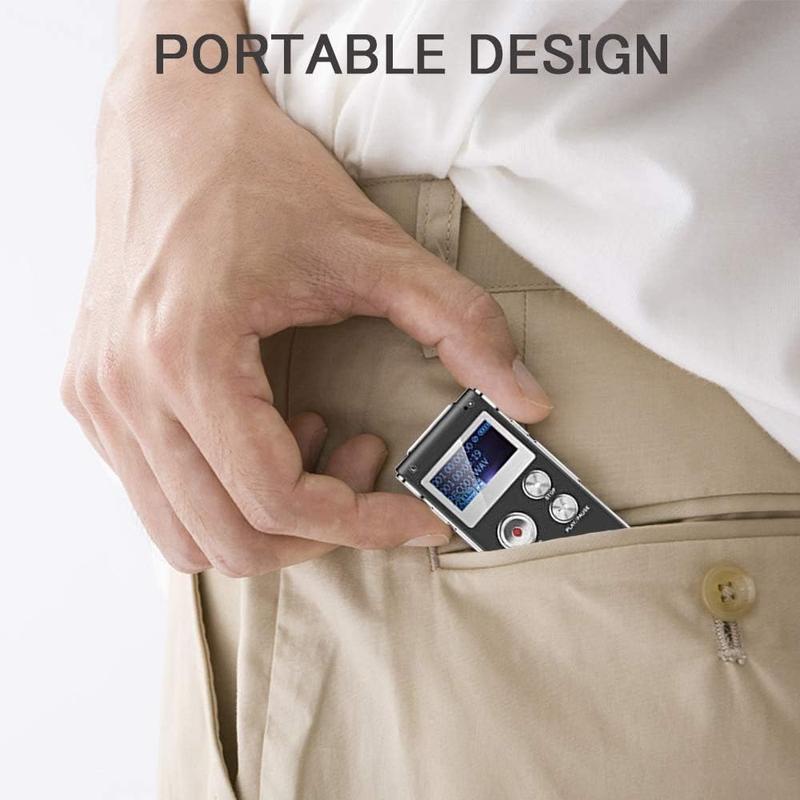 64GB Digital Voice Recorder Voice Activated Recorder for Lectures, Meetings, Interviews Audio Mini Recorder Portable Tape Dictaphone with Playback, USB, MP3