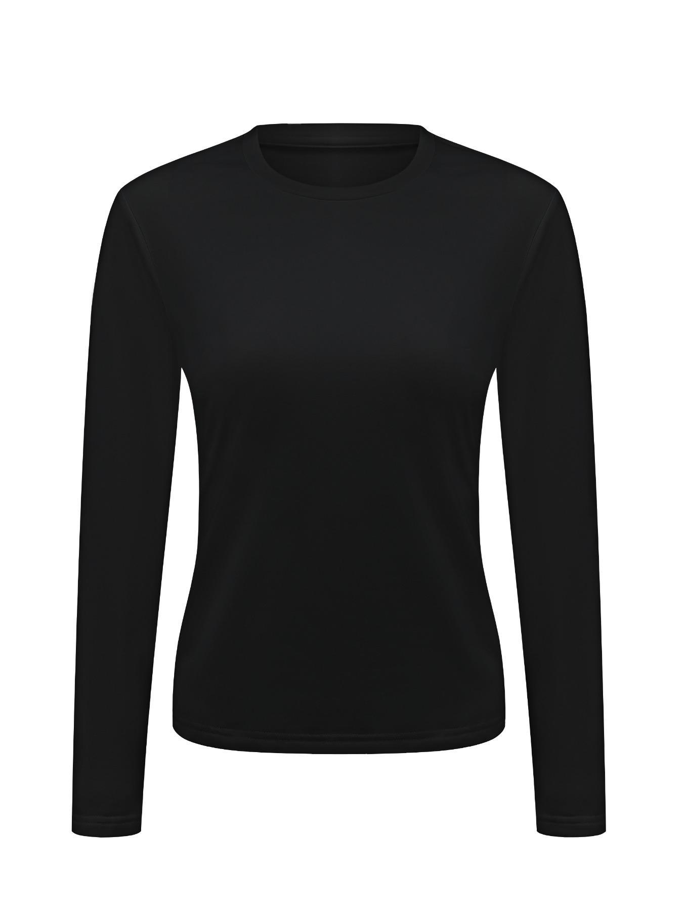 Women's Warm Round Neck Long Sleeve Fitted Basic Everyday Thermal Top, Comfortable Fall Winter Base Layer, Christmas Gift Idea