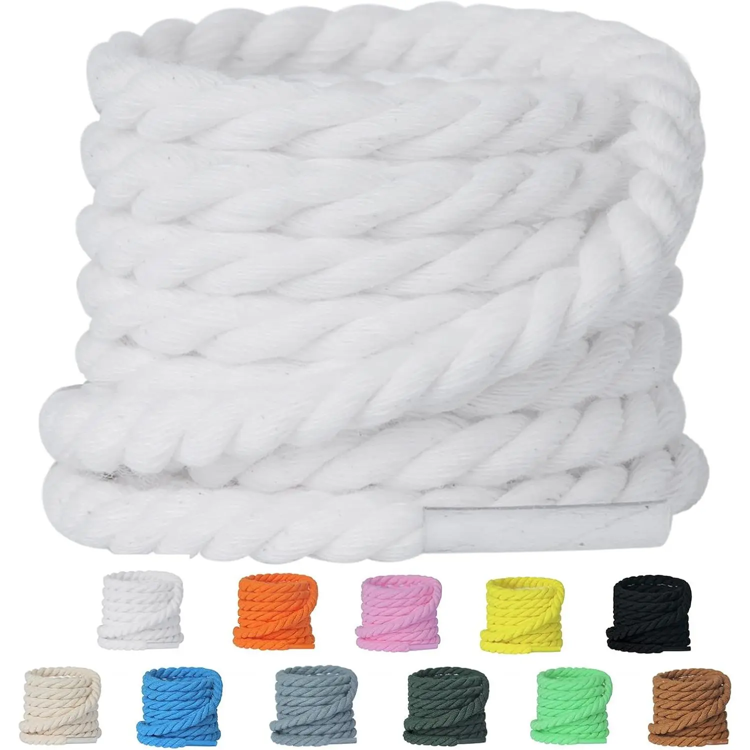 Olukssck 2 Pairs Thick Rope Shoe Laces for Sneakers, Round Chunky Shoelaces | 6mm diameter, fits for men women shoes