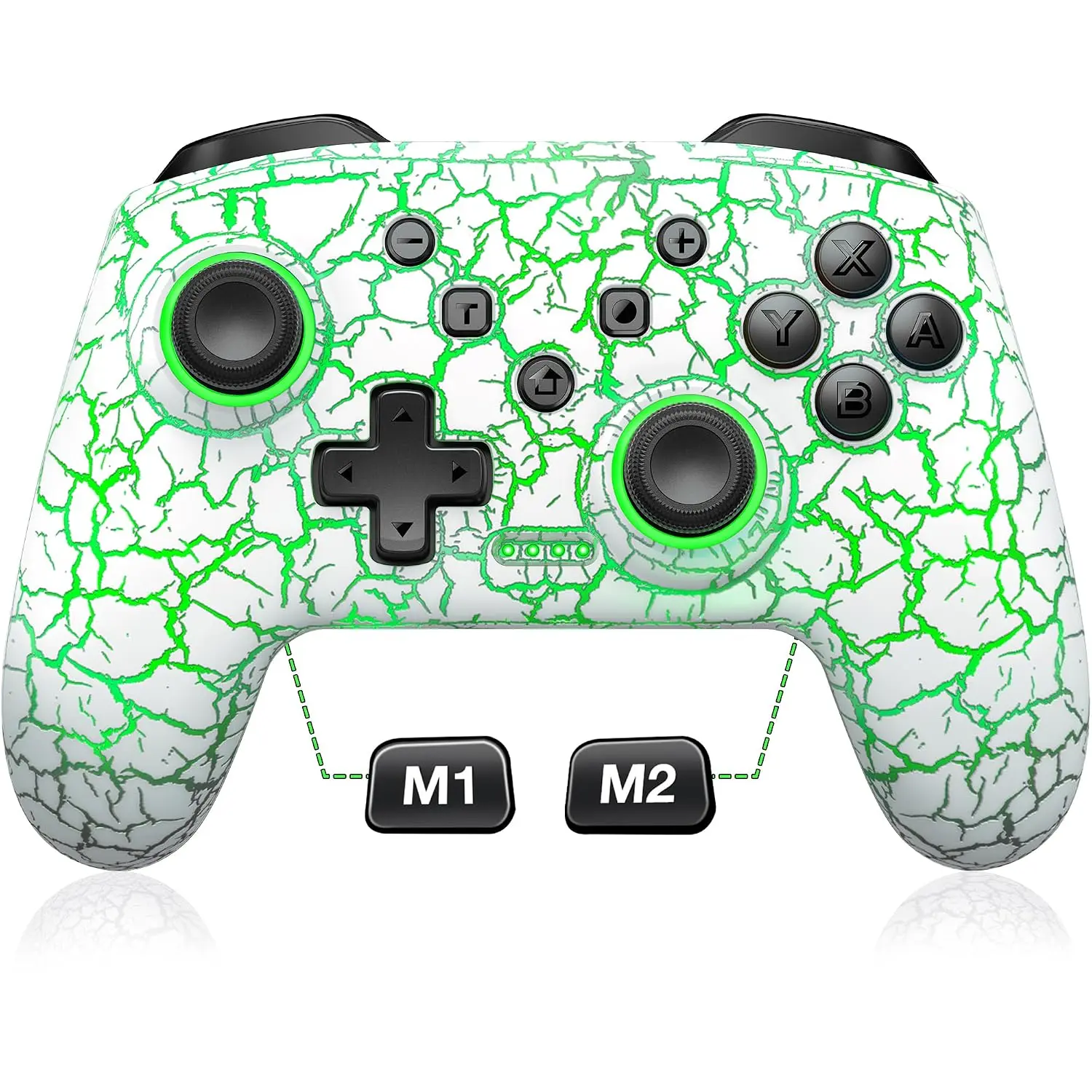 Controller Compatible with  1/2/Lite/OLED,  Pro Controllers Work with iOS/Android/PC with RGB Light, Programmable, TURBO & Wakeup