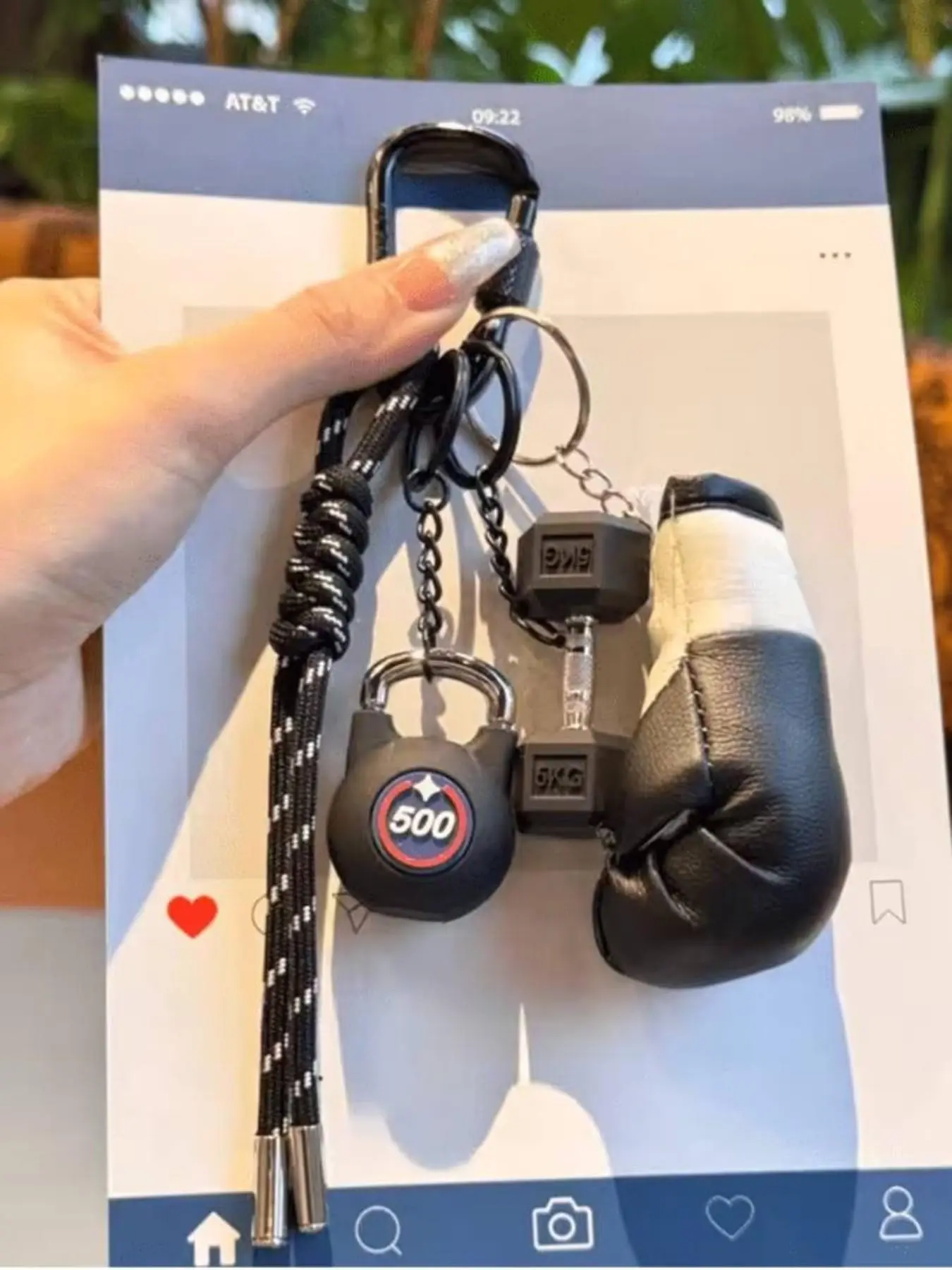 4-In-1 Full Fitness Combo Keychain Gift Set, PU Leather Boxing Glove + Four Mini Sport Gear Charms Braided Lanyard, Unique Thoughtful Sport Souvenir Gift for Boxers Weightlifters Birthday Gym Opening Present #GymLoverGift #BoxingPartyFavors