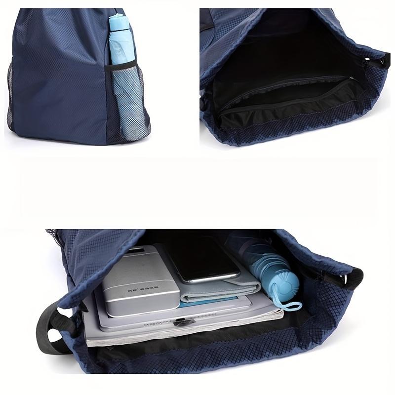 5-color Options 8.45gal Unisex Drawstring Backpack - Large Capacity Gym Bag with Mesh Side Pockets, Adjustable Shoulder Straps and Softshell Design, Suitable for Travel, Sports, and Fitness Training. Black, Practical Pocket Design, Travel Backpack