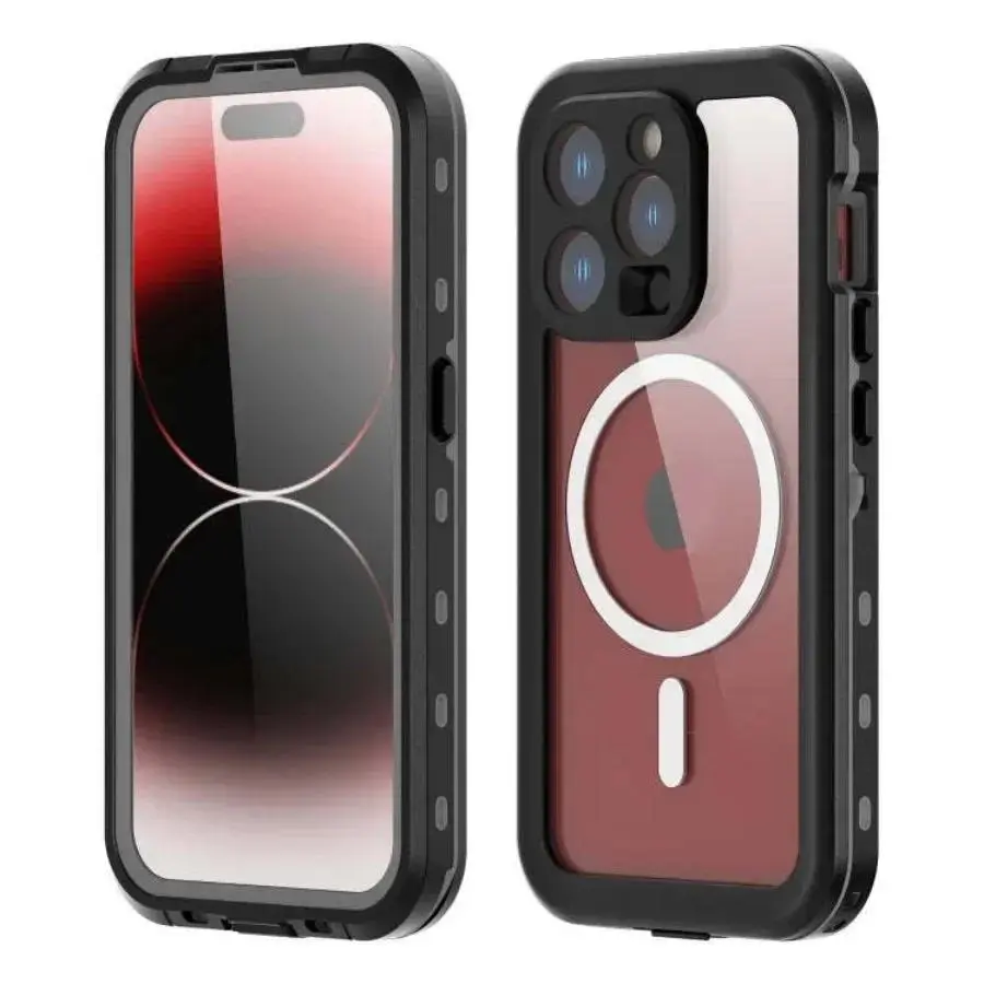 For iPhone 17 16 15 14 13 Pro Max IP68 Waterproof MagSafe Magnetic Phone Case Diving Swim Cover 360 Shockproof Dustproof Shell