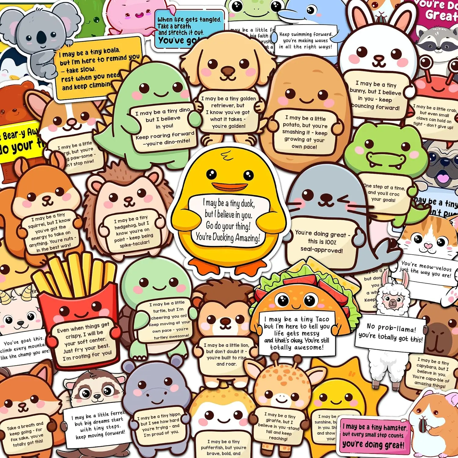 Puraesla 100PCS Small Vinyl Emotional Support Stickers - Inspirational Affirmation Sticker Pack for Adults, Decor for Phones/Laptops/Water Bottles