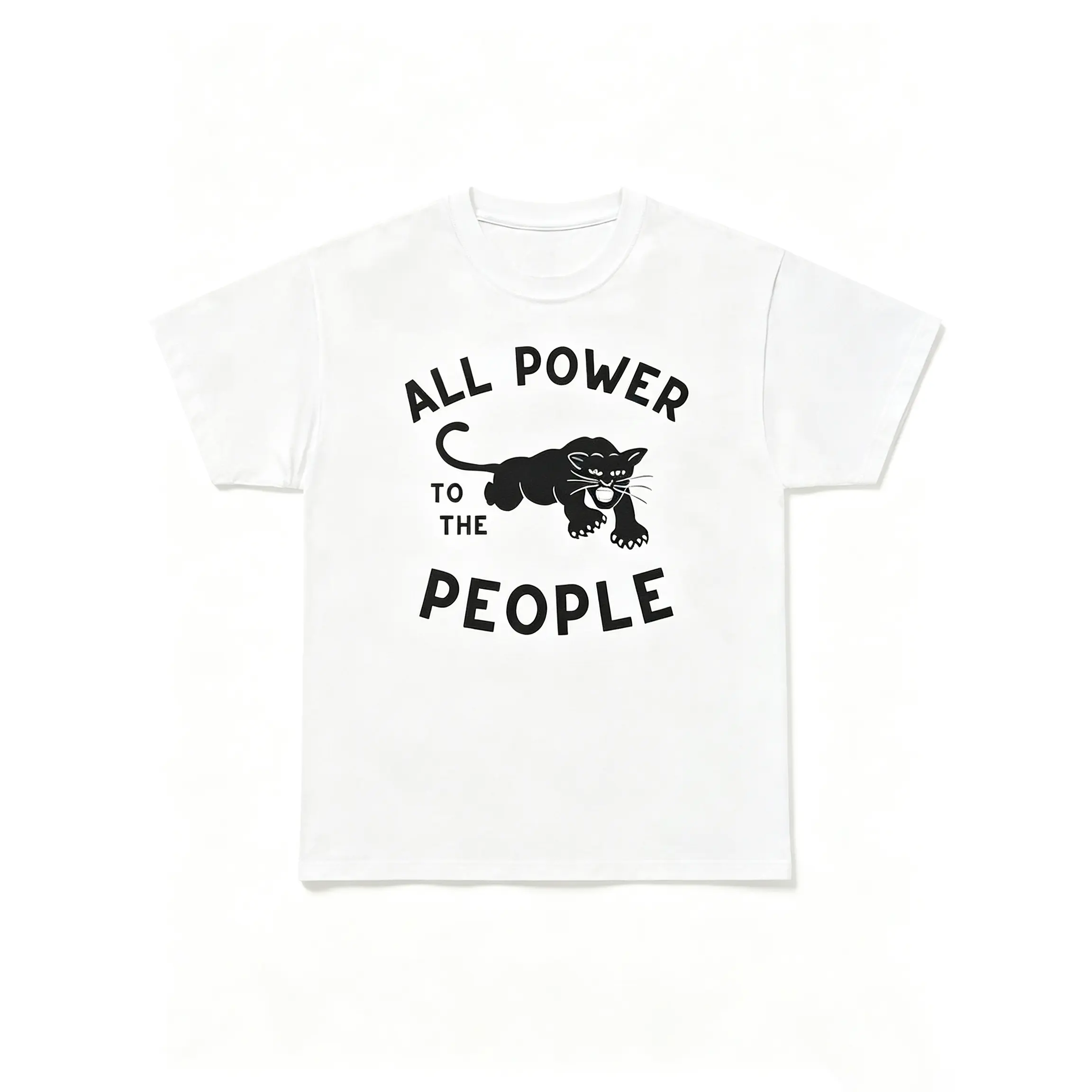 Men's All Power to the People Black Panther Party Graphic T-Shirt - Shortleeve Cotton Round Neck Political Art Casual Comfy Streetwear Sports Top, Natural Material Political Gift, Shortsleeve, Tshirt, Graphic Tees, Cotton Twill, Relaxed Fit, Graphic T Shi