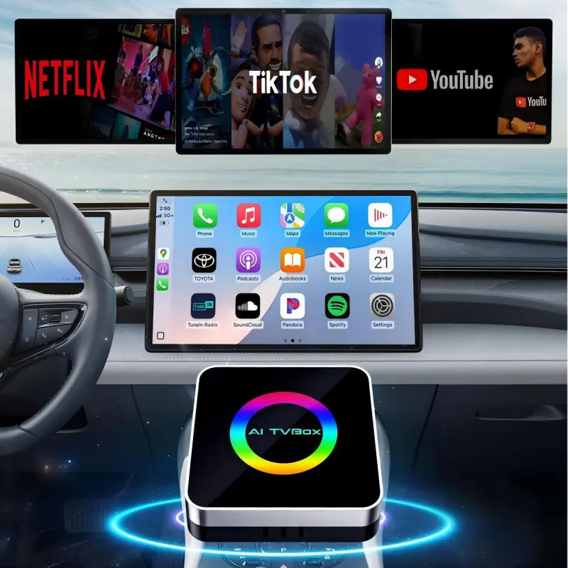 CarPlay & Android Auto 2026 - Car Video Players, Netflix, YouTube, and TF card slot - Plug and play, tension to wireless - Compatible, a must-have gift for your boyfriend