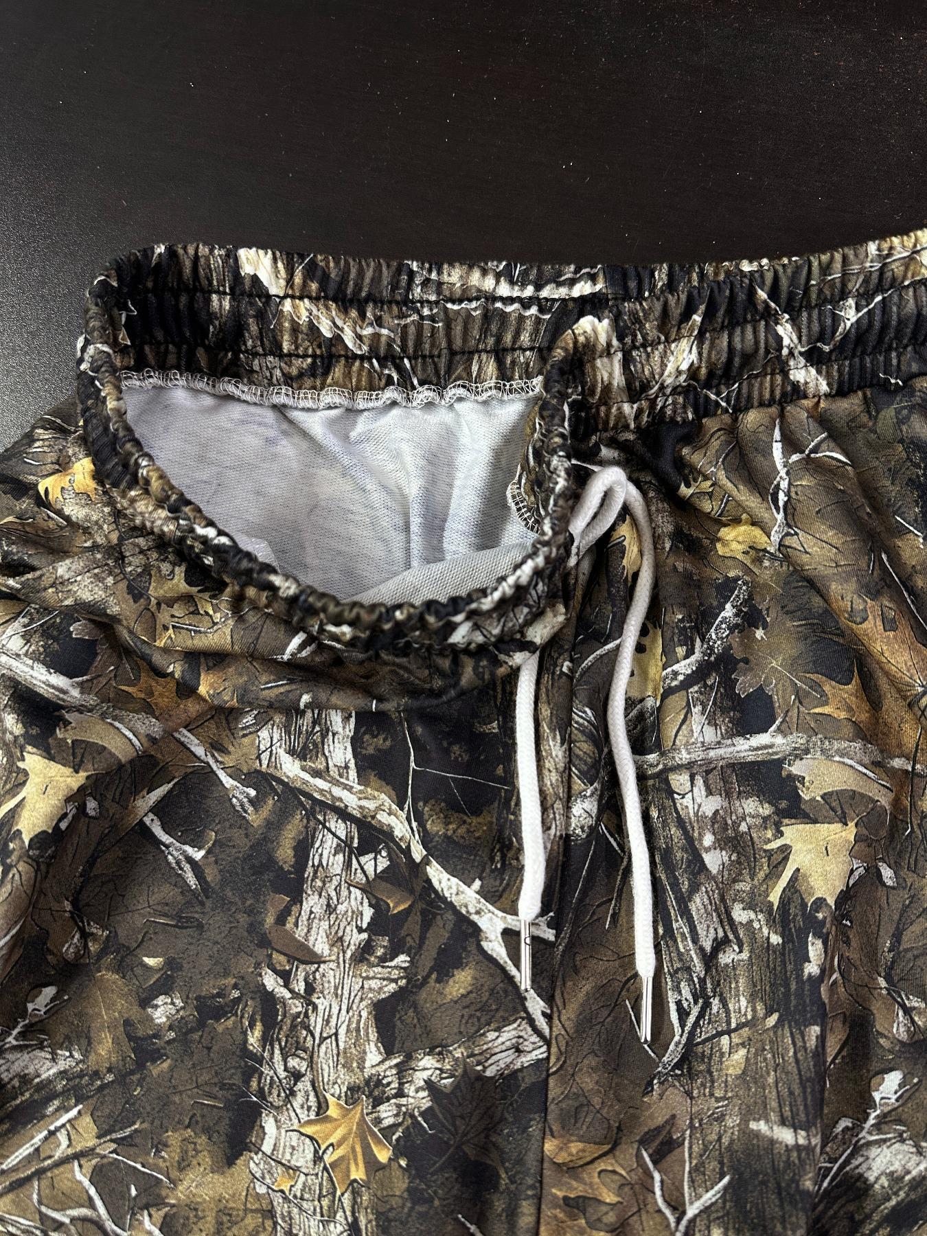 Unisex Camo Print Trousers, Casual Comfy Breathable Straight Leg Trousers for Daily Wear, Fashion Camouflage Print Bottoms for Summer, Pants