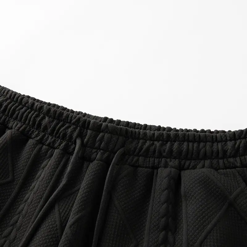 Product Introduction of Men's Summer Casual Sports Suit 2-Piece texture Set Jacquard Texture Fabric Breathable Round Neck T-Shirt & Shorts Formal Tropical Man Top Suits Menswear Clothes Crewneck Shortsleeve Suitable for daily leisure running tiktok shop deals gifts for him 6