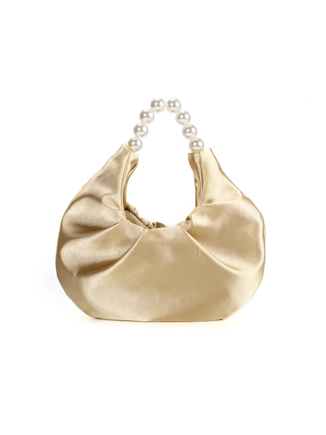 French Elegant Pearl Handbag, Chiffon Evening Bag for Bridesmaid Wedding Dinner, Commute Daily Use, Unique Style Cloud Design