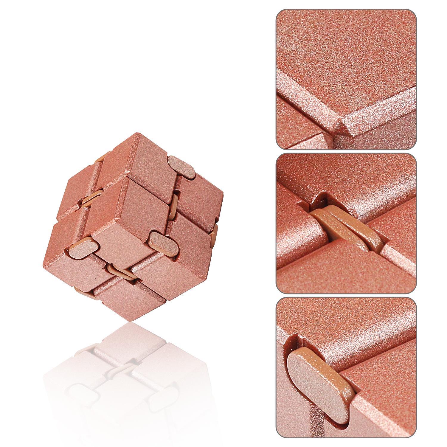 Infinite Cube Stress Relief Toy, Finger Fidget Tool, Pocket Size, Metal, Anxiety & Adhd Friendly, Durable Sensory Toy for Adults, Teens, Kids