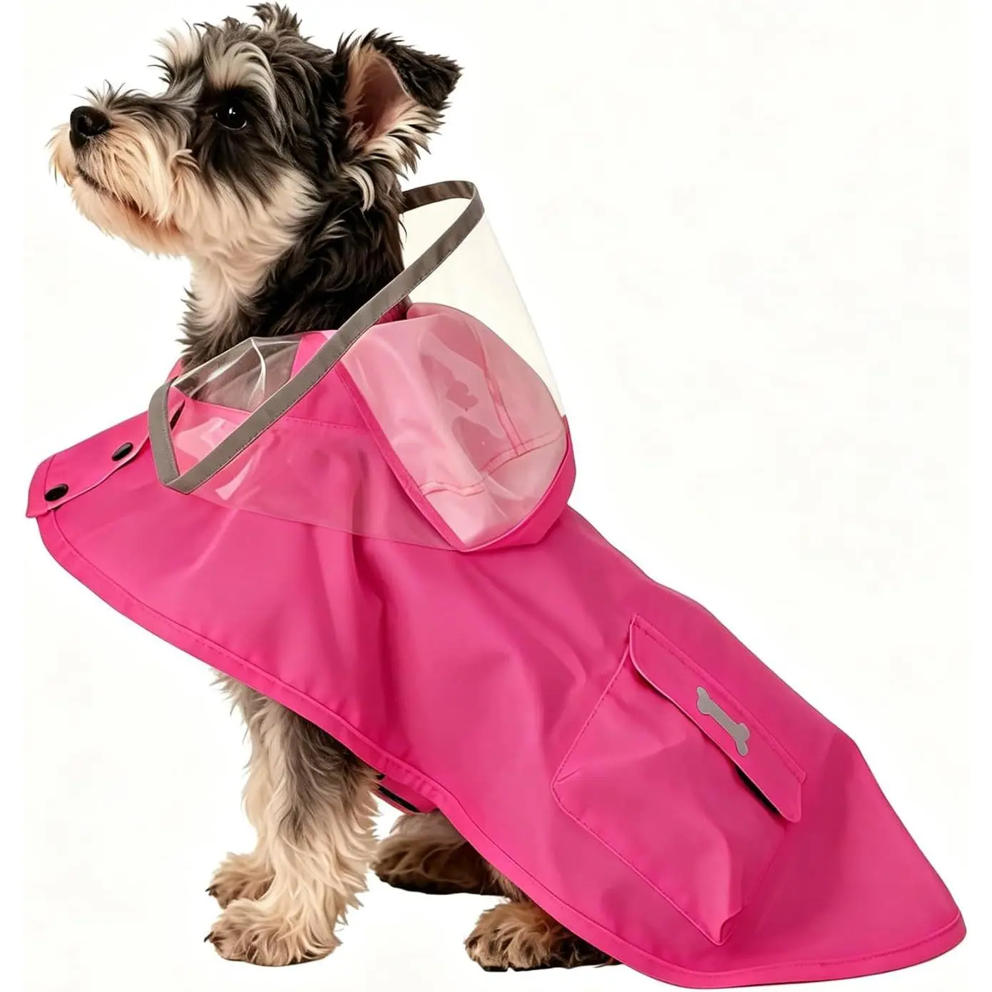 Dog Raincoat,Adjustable Waterproof Rain Jacket for Small Medium Large Dogs Puppy,Lightweight Hooded Dog Rain Poncho with Leash Hole Strip Reflective