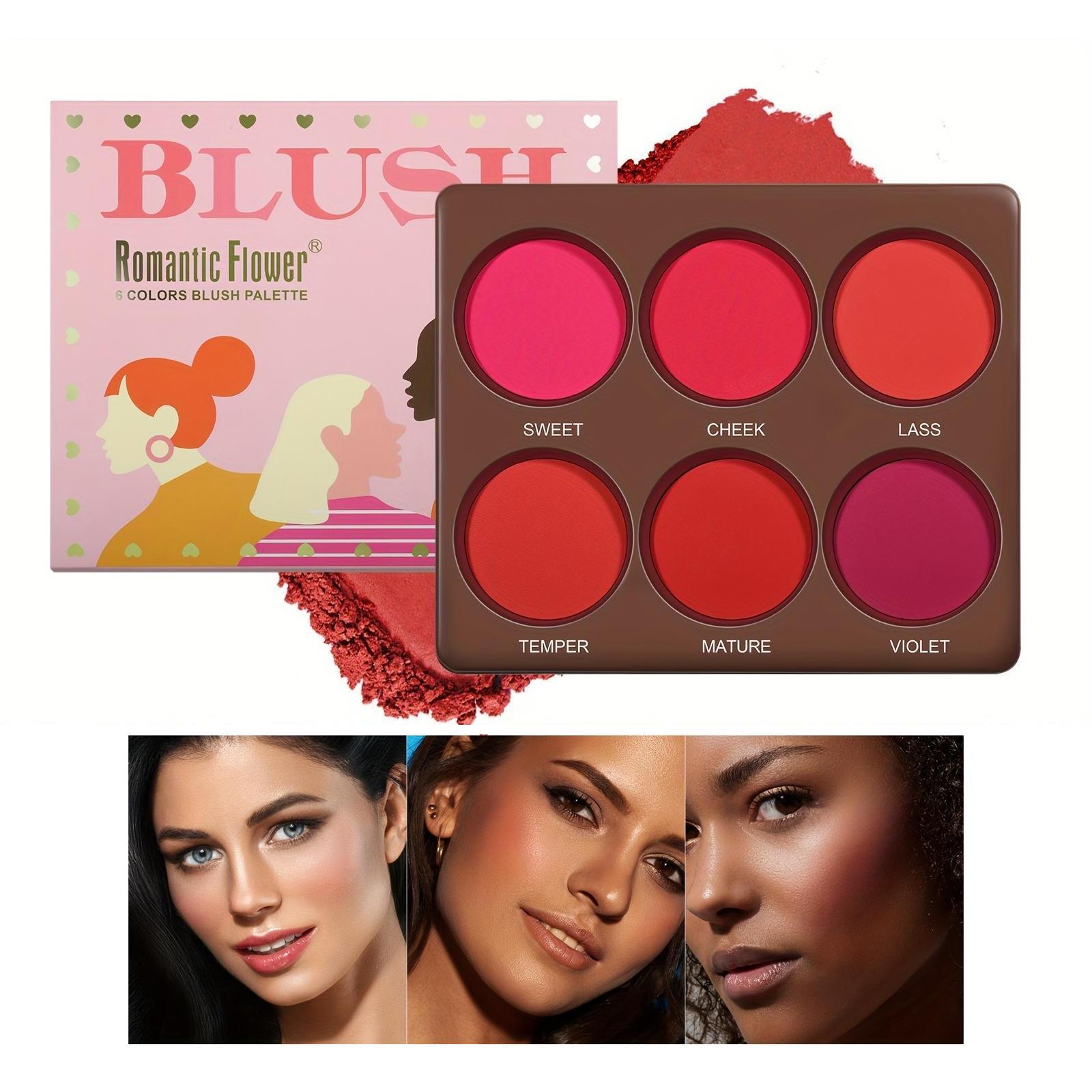 6-Color Blush Palette Combo, Long-Lasting Matte Waterproof Blush for All Skin Types, Natural Face Makeup Accessories for Women and Girls #GLOBAL PICKS