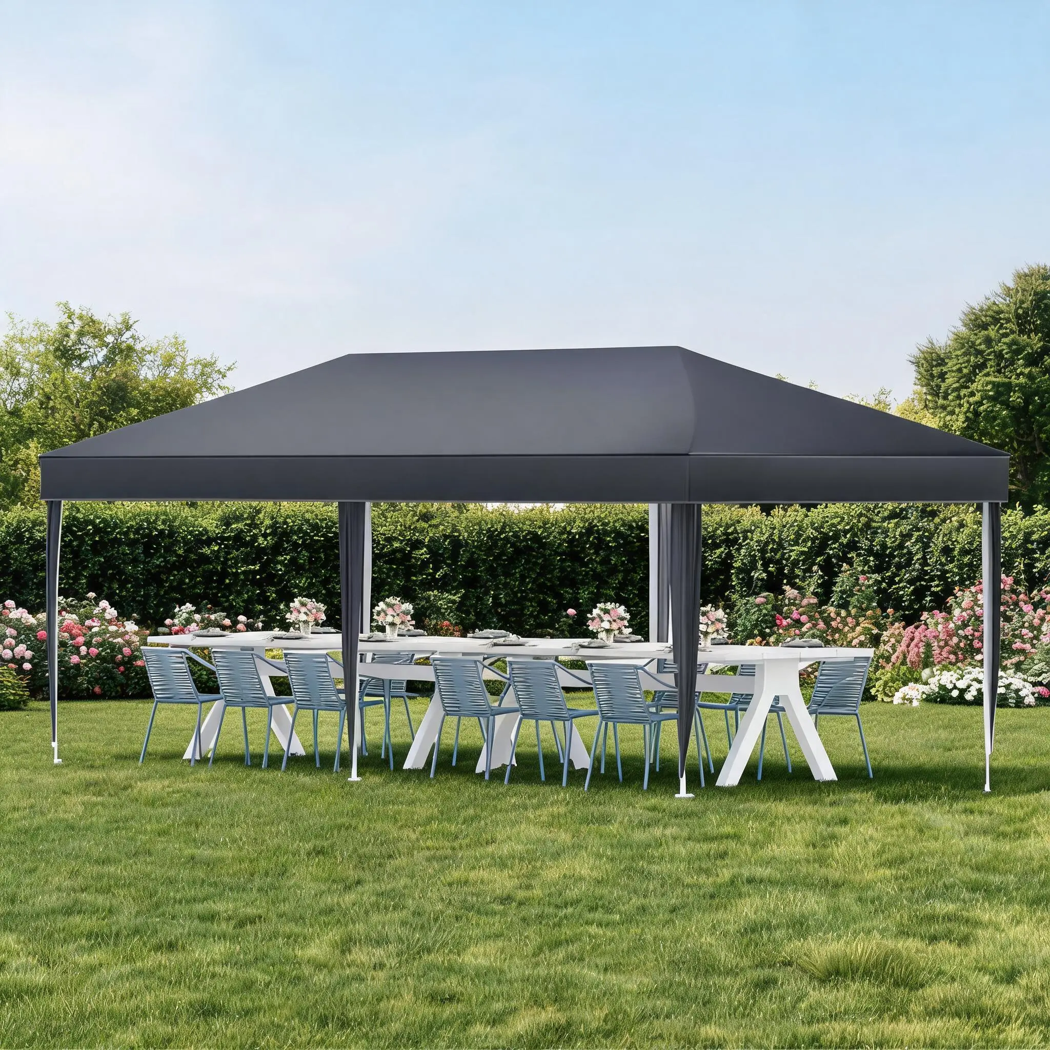 Heavy Duty 10x20 Pop Up Canopy Tent – Waterproof Commercial Outdoor Shelter – UV Protection – Easy Set Up – Portable for Patio, Backyard, Parties, BBQ, Camping, Events, Graduation